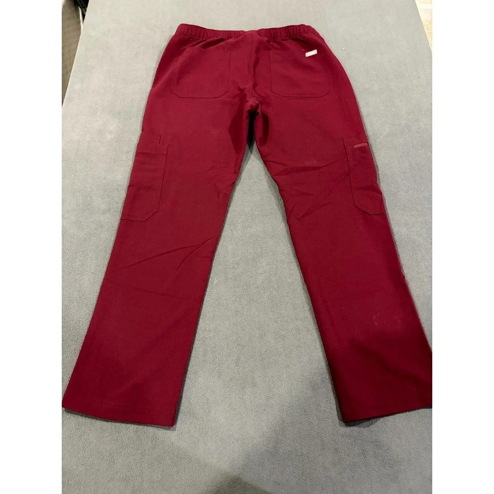 FIGS Technical Collection Cargo Scrub Pants Mens XS/S Red Drawstring Stretch
